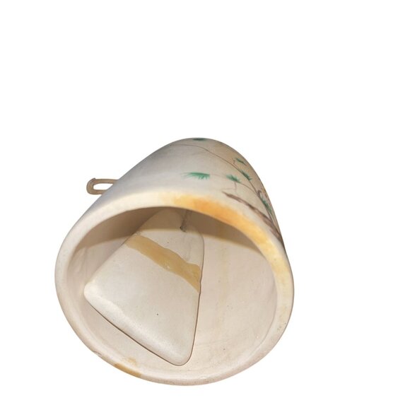 Hand Painted Ceramic Bell Owl Pine Tree Moon Rustic Home Decor Signed Stefano - Picture 7 of 8